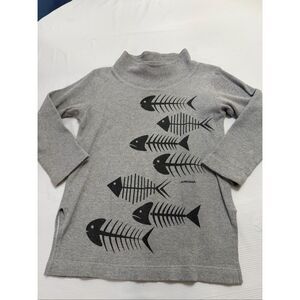 Marushka Grey Fishbone Waffle Knit Thermal Shirt Size Small